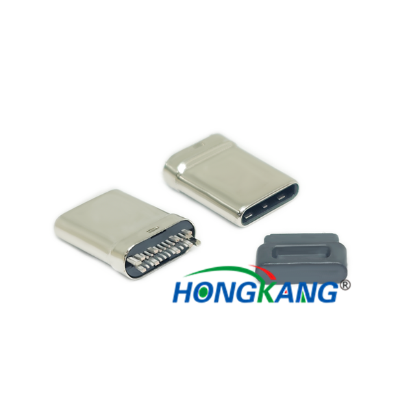 TYPE-C公头24PIN 夹板0.8 15A 大电流 L=10.6MM
