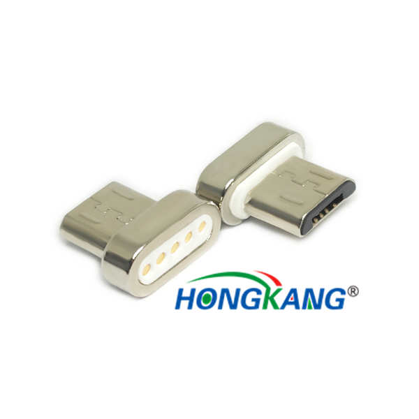 MICRO 磁吸公头连接器 5PIN 数据款 一拖三 安卓公头